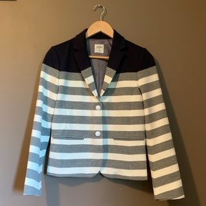 GAP Women's Striped Blazer in Navy, Gray & White